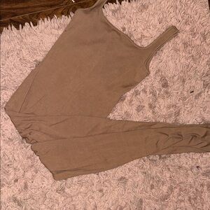 Tan Sleeveless Jumpsuit